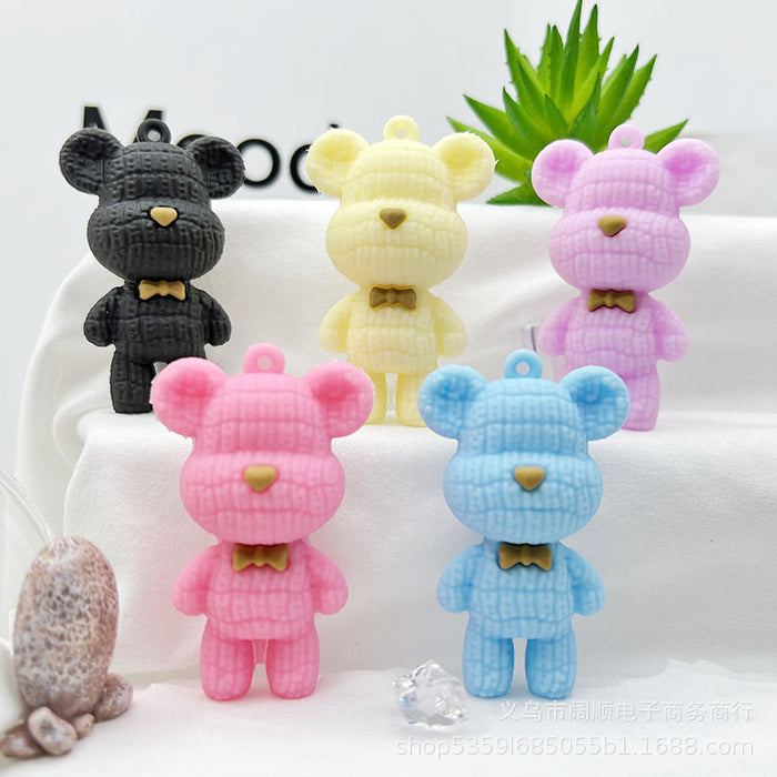 Wholesale Bear Key Chain Doll Pendant Collar Bear Key Chain Pendant Little Bear Key Chain Doll Pendant Cream Glue