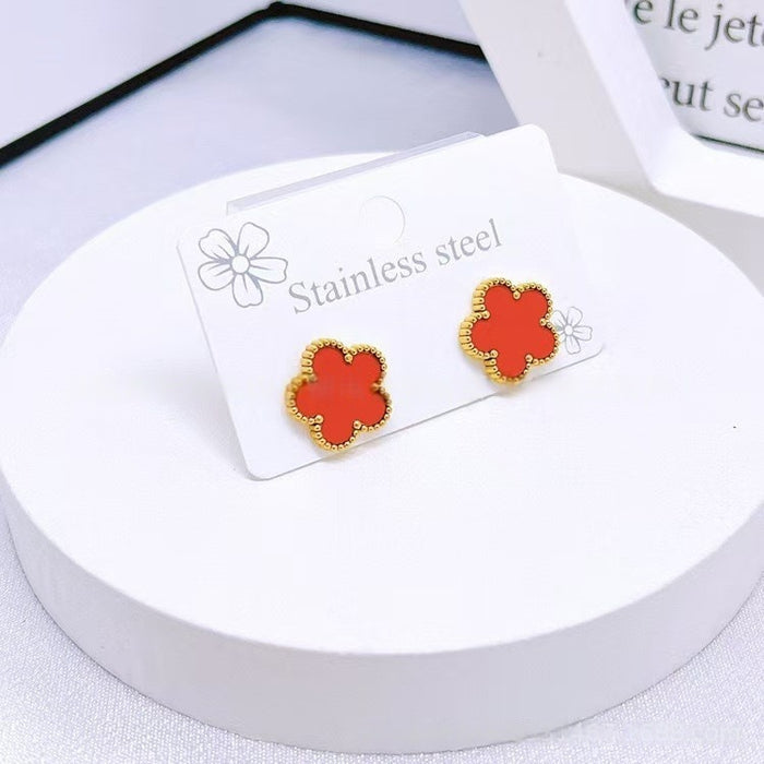 Wholesale Stainless steel clover necklace bracelet earrings