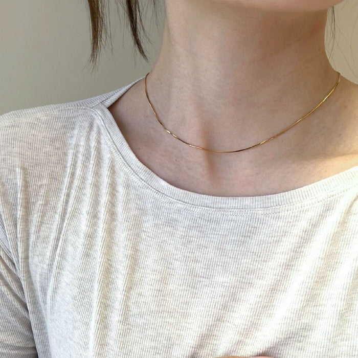 Wholesale Plain chain pendant gold necklace