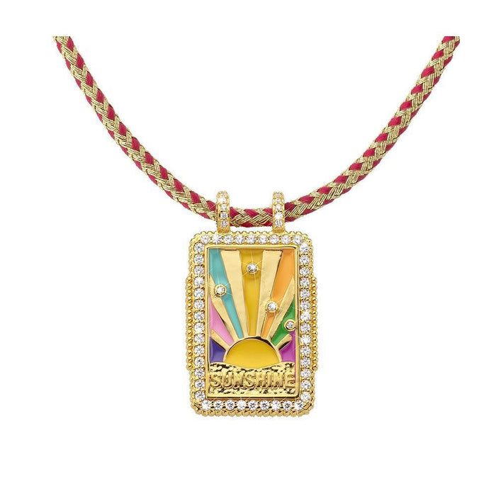 Wholesale Copper Retro Tarot Card Pendant Necklace With Gemstone Trendy Fashion Jewelry Accessory Boutique Resale Gift