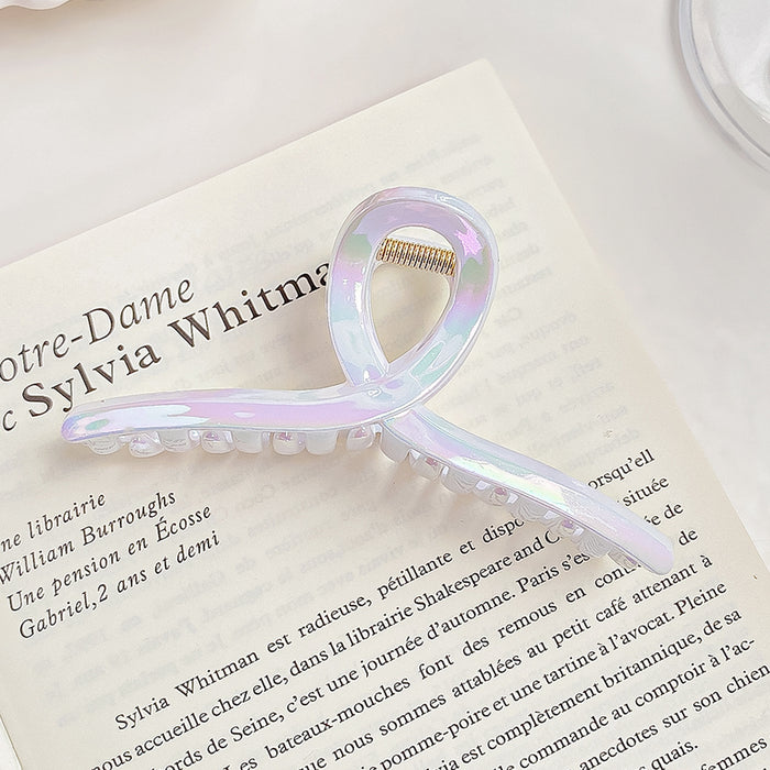 Wholesale Stylish Pearlescent Mermaid Large Hair Claw Clip Plastic Grip