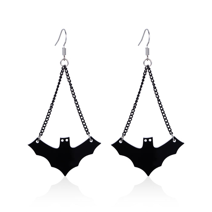 Wholesale Halloween Series Skull Frame Ghost Pumpkin Spider Bat Zinc Alloy Earrings JDC-ES-BinL007