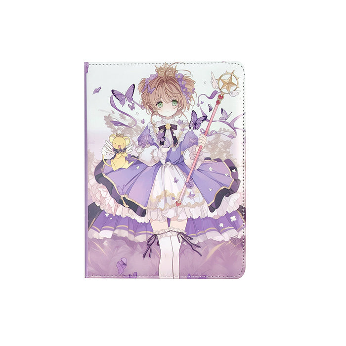 Wholesale 5pcs Dreamy purple leather cover color page leather notebook student cartoon anime diary