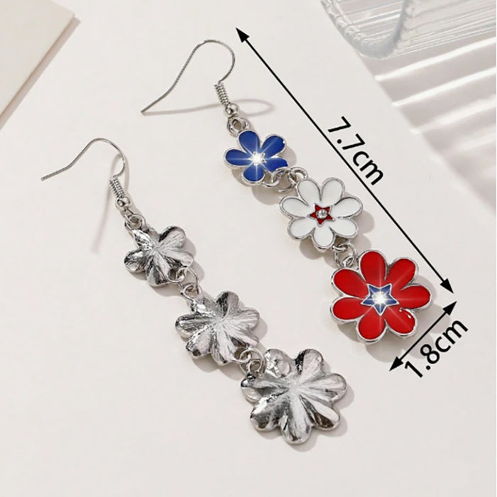 Wholesale New Multi colored Flower Drip Oil Earrings Fashion and Creative Festival
