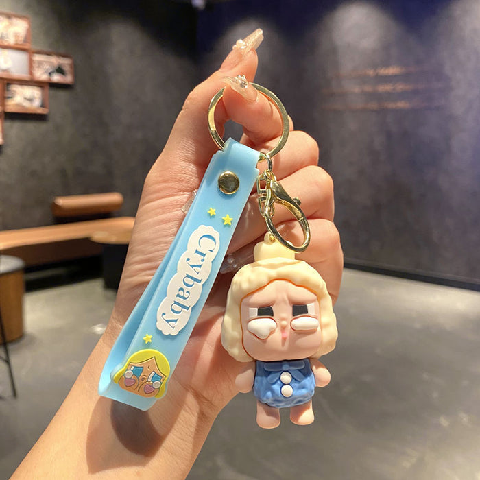 Wholesale Tear doll cartoon keychain cute  doll children' s school bag pendant keychain claw machine small gift