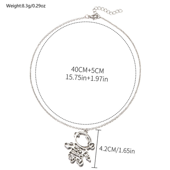 Wholesale Jewelry Fashion astronaut pendant, niche personality cartoon alloy astronaut necklace