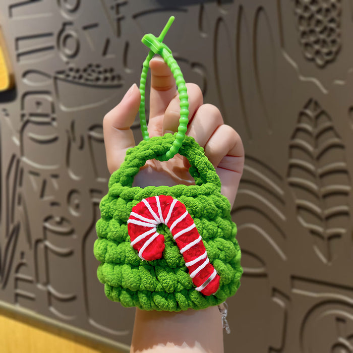 Wholesale Christmas hand-woven wool bag,  earphone bag,  mini coin purse,   pendant