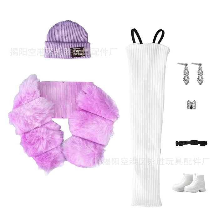 Wholesale double plush long tube skirt doll hat