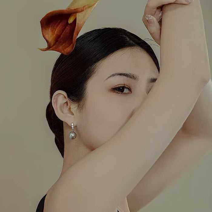 Wholesale   Pearl S925 Silver Ear Women's  Simple  Earrings High-end Earrings