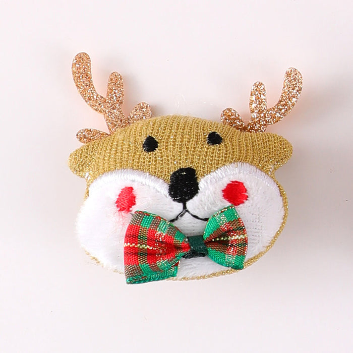 Wholesale Christmas Brooch Cute Plush Christmas Accessories Cartoon Pin Decorations Clothing Accessories