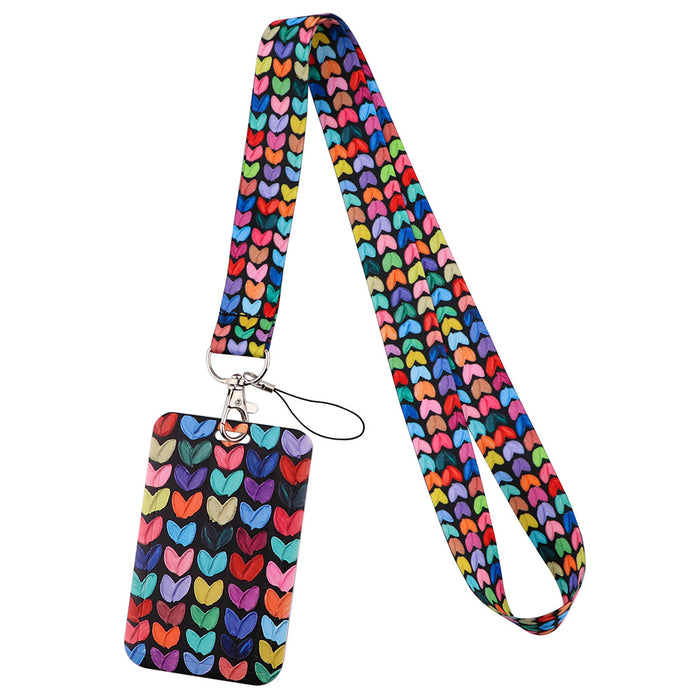 Wholesale Heart-shaped phone strap and hard case card holder Lanyard Keychain