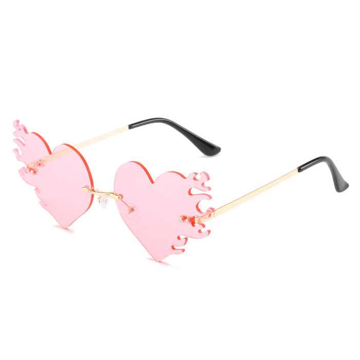 Wholesale Sunglasses Personalized frameless dazzling metal sunglasses Men's high-end glasses