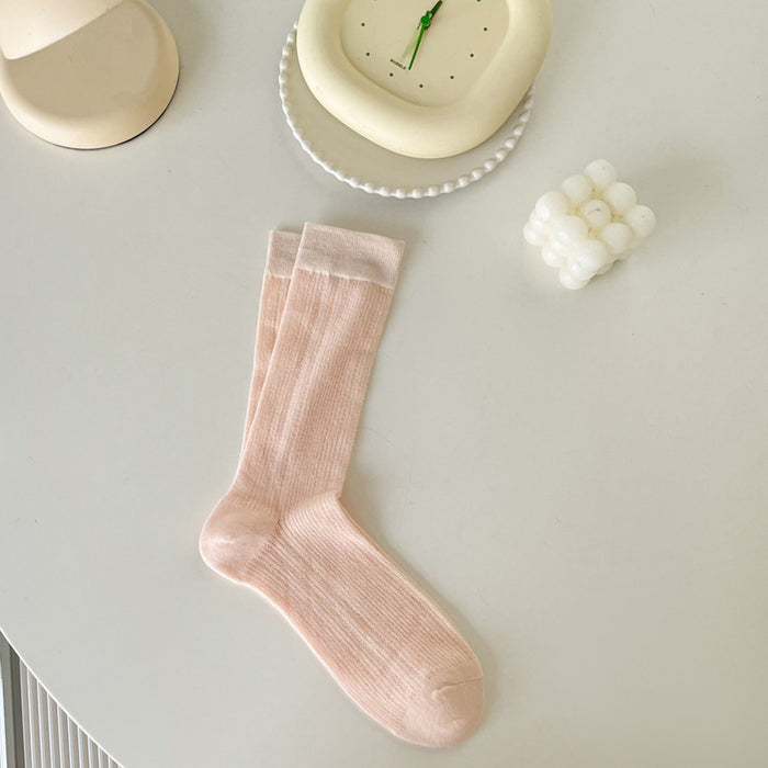 Wholesale Thin pile socks with hollow out versatile center tube