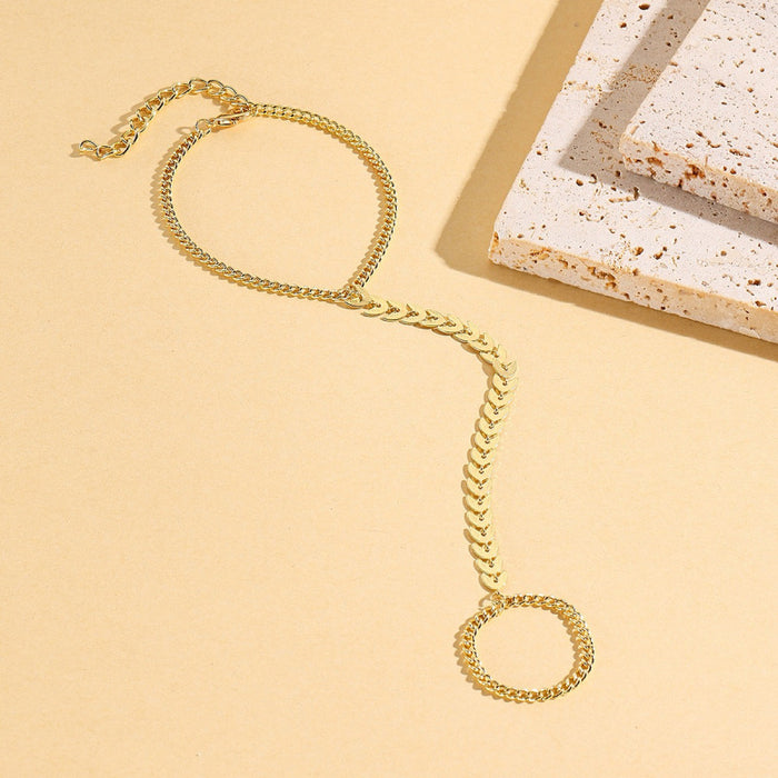 Wholesale Jewelry New Metal Chain Finger Bracelet Women's Finger Chain Hand Back Chain Resort Beach Jewelry