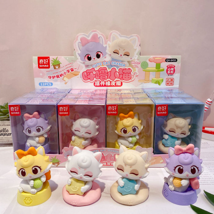 Wholesale 12pcs/box Decorative Rubber Eraser Amusement Park Cartoon Student Stationery
