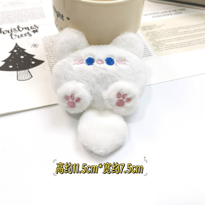 Wholesale Cartoon Squeaky Doll Pendant Cute Three-Flower Cat Doll Plush Brooch Bag Hanging Ornaments Accessories