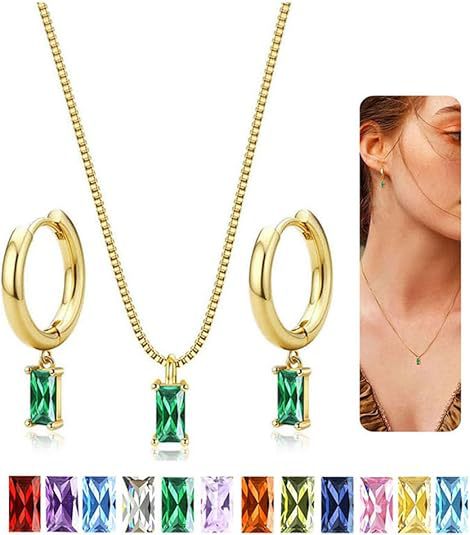 Wholesale Simple retro high-end gold plated earrings with a temperament of green square zirconia earrings