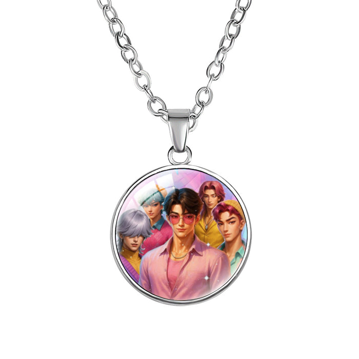 Wholesale KPOP Anime Crystal Pendant choker necklace