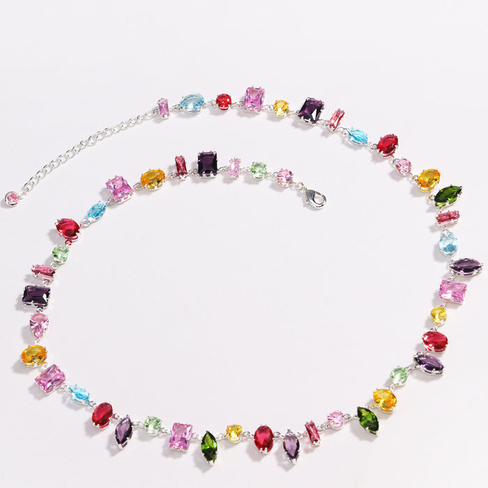 Wholesale bracelet zircon colorful fashion claw necklace women' s rectangular gold bracelet