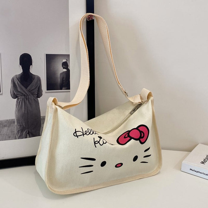 Wholesale Cartoon Cat Printed Shoulder Bag Women's All-match Crossbody Dumpling Bag Commuter Women's Bag