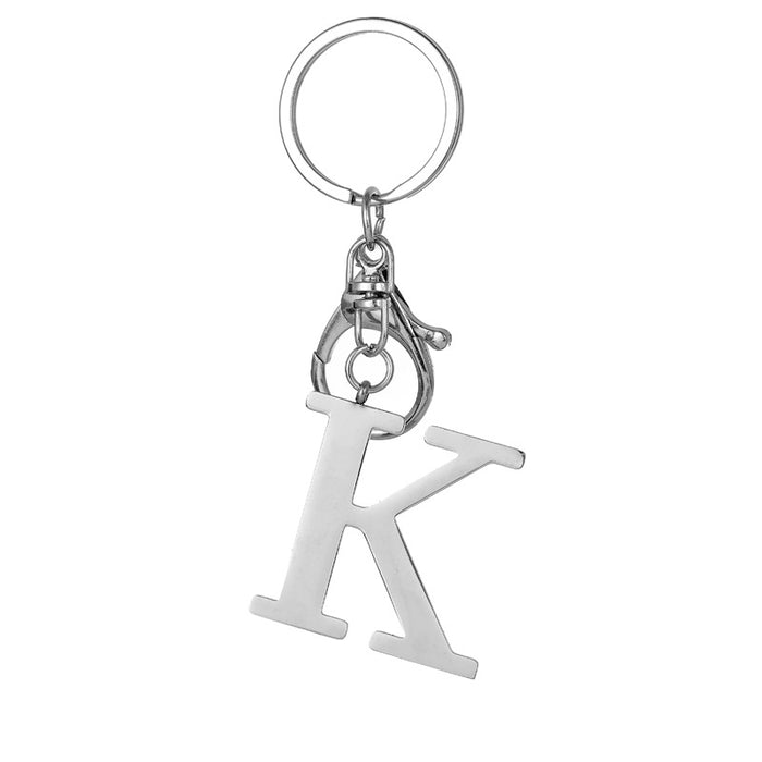 Wholesale Stainless Steel  Letter Key Chain Titanium Steel Keychain Initial Letter Modern Simple Backpack Pendant
