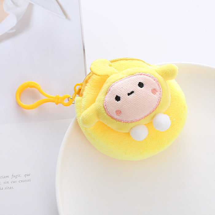 Wholesale Cartoon Cute Egg Boy Wallet Plush Doll Coin Bag Earphone Bag Keychain Student Backpack Pendant JDC-WT-XG002