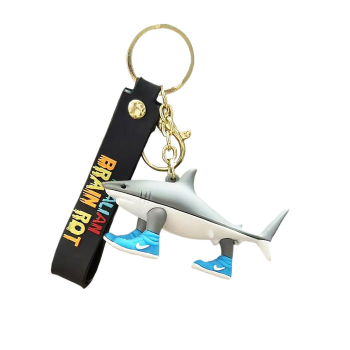 Wholesale 3D Abstract Shark Keychain Prank Bag Packaging Pendant