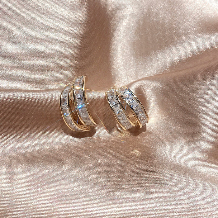 Wholesale Copper Inlaid Zircon Heart Earrings JDC-ES-Longt005
