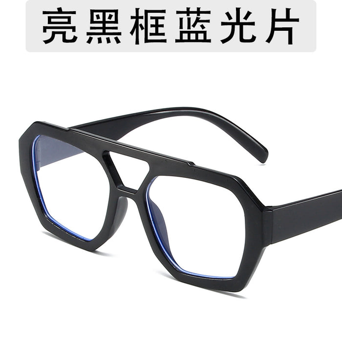 Wholesale Fashion Sunglasses Large Frame Double Beam Sunglasses Leopard Pattern Color Personalized Wearing Glasses