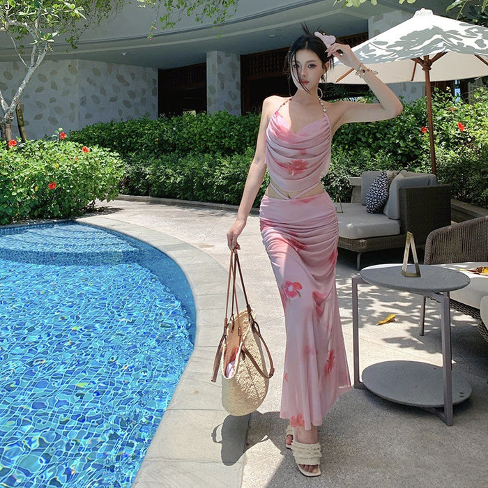 Wholesale Bikini swimsuit new split three piece set sexy long skirt hot spring vacation style swimsuit