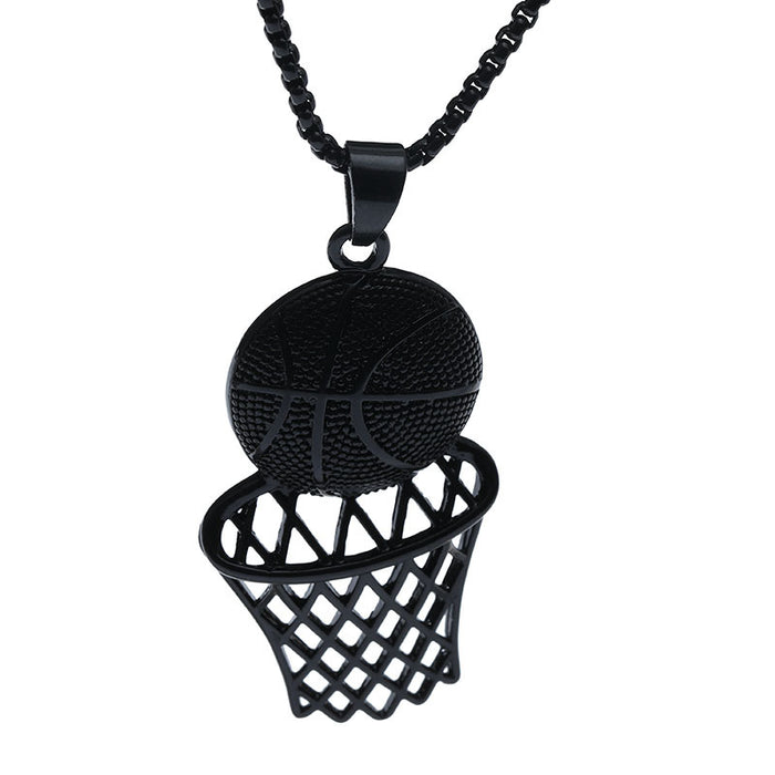 Wholesale Basketball Hoop Pendant Stainless Steel Necklace JDC-NE-ChengHan002