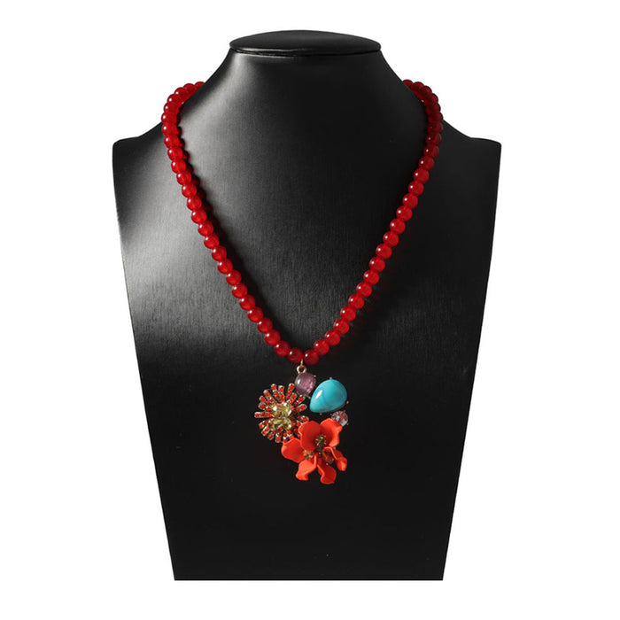 Wholesale Alloy Resin Flower Flower Pendant All-match Banquet Women's Necklace