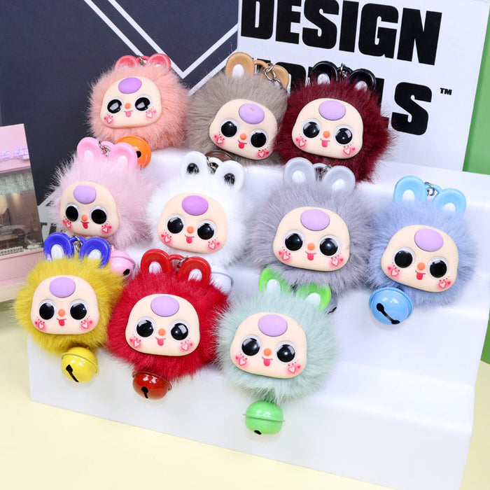 Wholesale Creative Popular Plush Doll  Keychain Car Bag Pendant Rabbit Fur Ball Pendant Student Commemorative Gift