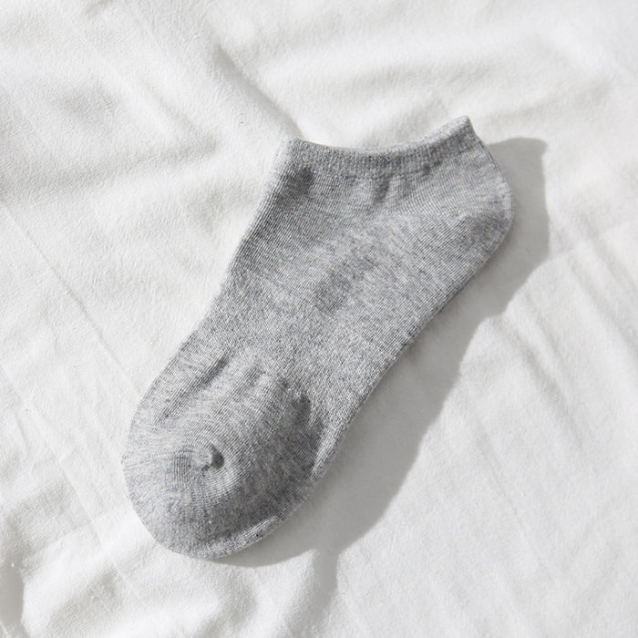 Wholesale Mid length solid color cotton socks versatile basketball sports shallow mouth design short socks