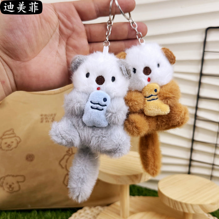 Wholesale Creative Cute and Cute Sea Otter Pendant Plush Toy Fish Cat Doll Bag Doll Keychain Doll Small Gift