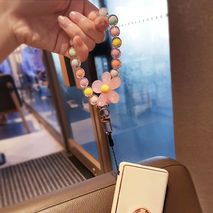 Wholesale beads mobile phone lanyard Japanese handmade beaded flower mobile phone chain