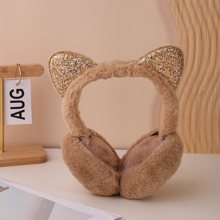 Wholesale warm winter rabbit fur children' s earmuffs