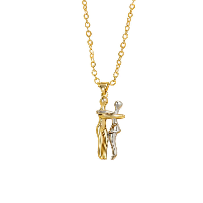 Wholesale Creative Jewelry Couple Hug Necklace For Valentine' s Day