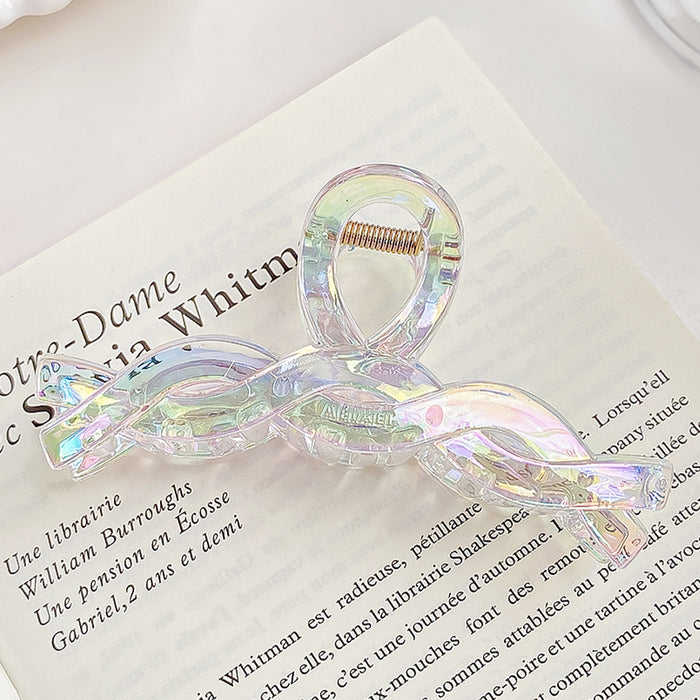 Wholesale Stylish Pearlescent Mermaid Large Hair Claw Clip Plastic Grip