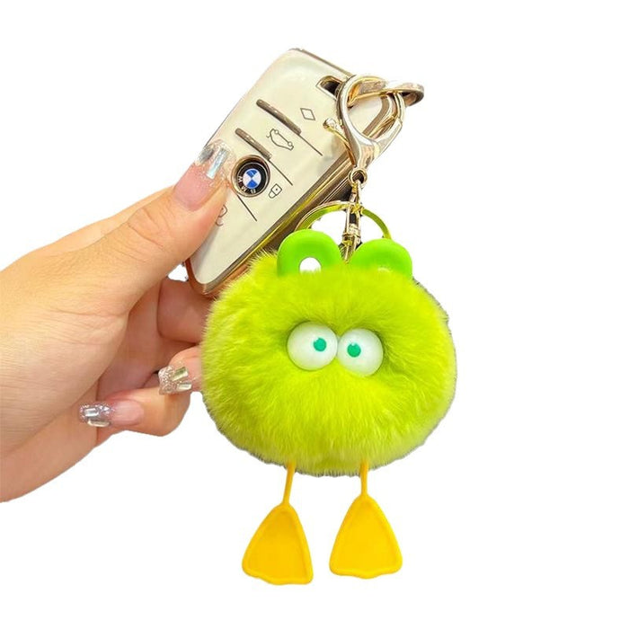 Wholesale Cute little furry ball car keychain pendant plush book bag pendant
