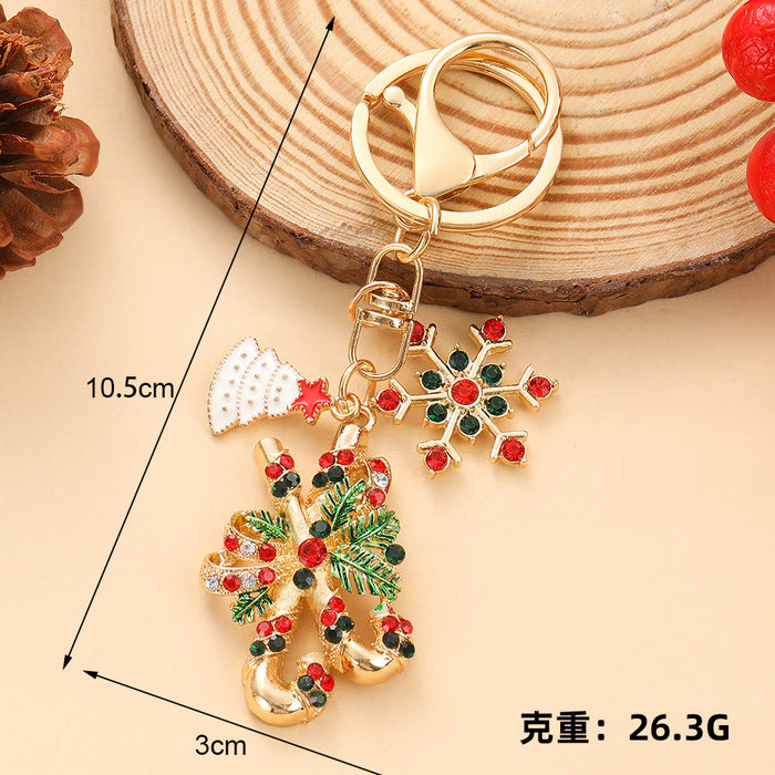 Wholesale Christmas Tree Keychain Zinc Alloy Red Fruit Design Car Key Bag Charm MOQ≥2