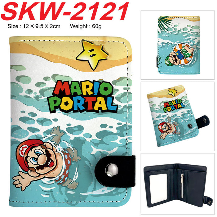 Wholesale Plumber Vertical Snap Wallet Anime Cartoon Two Layer Coin Purse PU Street Trend Accessory Casual Gift For Game Fans