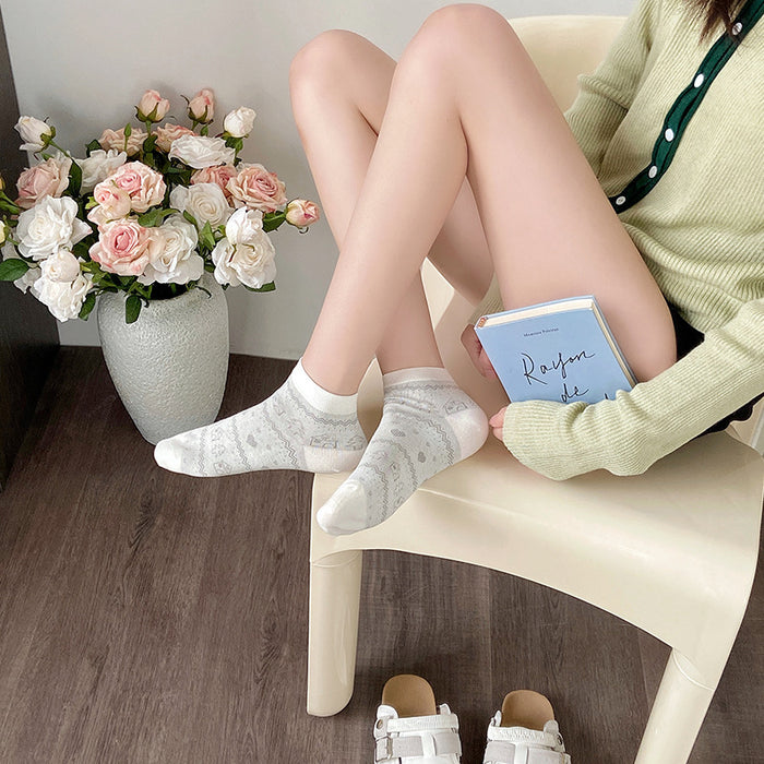 Wholesale Retro floral fashionable combed cotton short socks