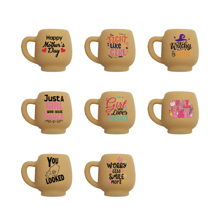 Wholesale 10PCS Mug Silicone Printing Focal Beads JDC-BDS-JZC004