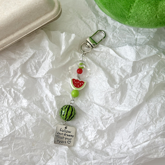 Wholesale watermelon wind chime key chain camera chain pendant gift mobile phone chain