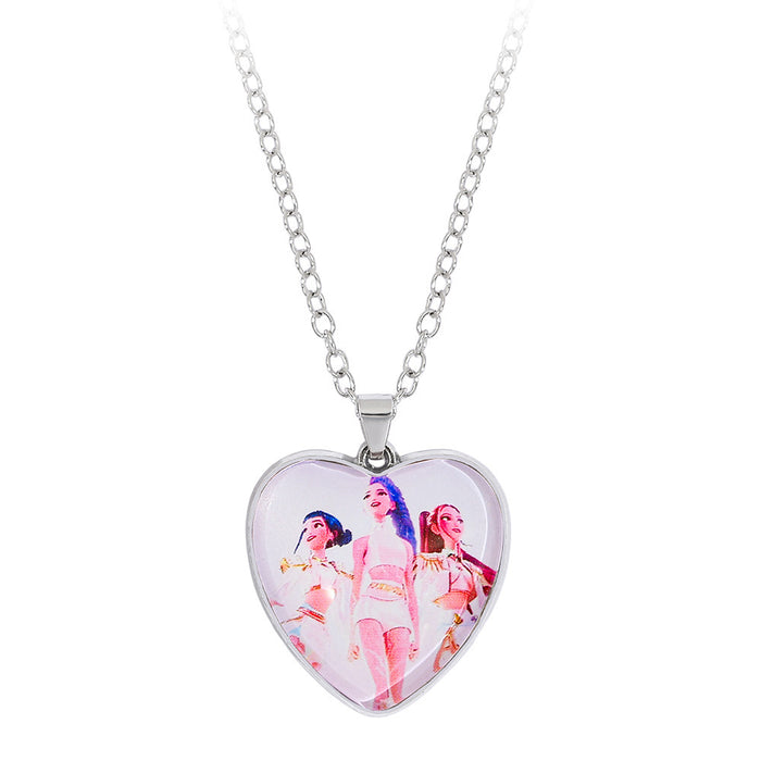 Wholesale Kpop Gemstone Colorful Heart Pendant Necklaces
