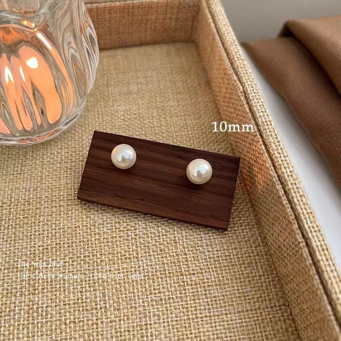 Wholesale  white pearl earrings female S925 silver needle  earrings
