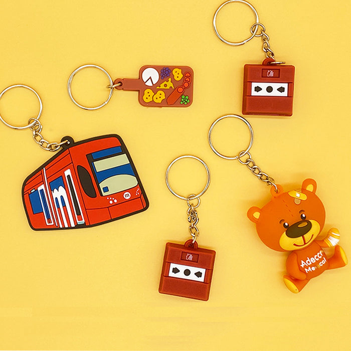 Wholesale Cartoon PVC Soft Rubber Keychain Pendant Small Accessories Company Gift Car Keychain Accessories