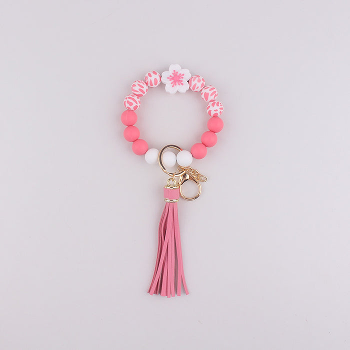 Wholesale Silicone Bracelet  Jewelry Silicone Keychain Flower Bracelet
