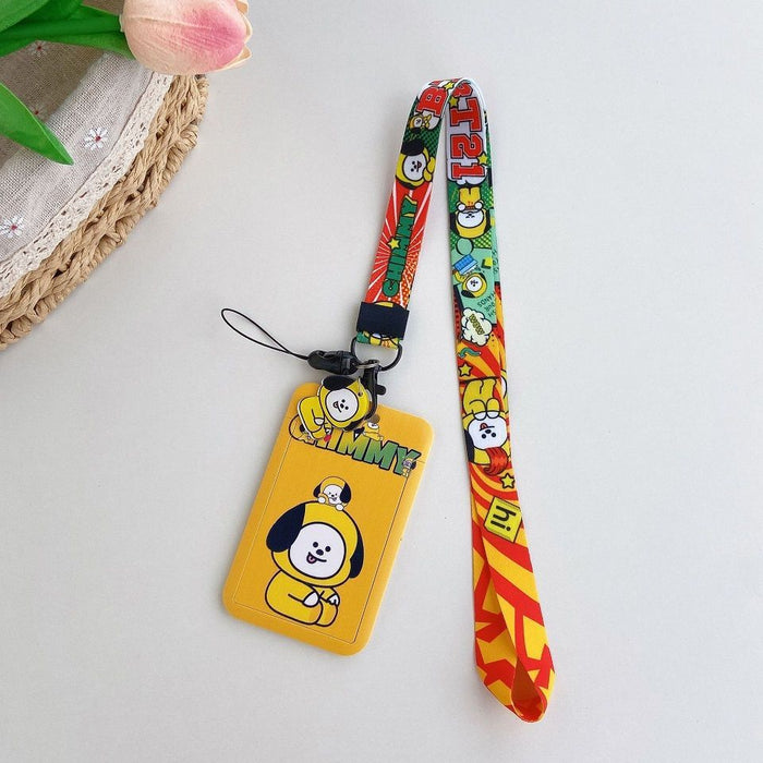 Wholesale Acrylic Cartoon Long Rope Card Holder Keychain JDC-KC-ZhangX007